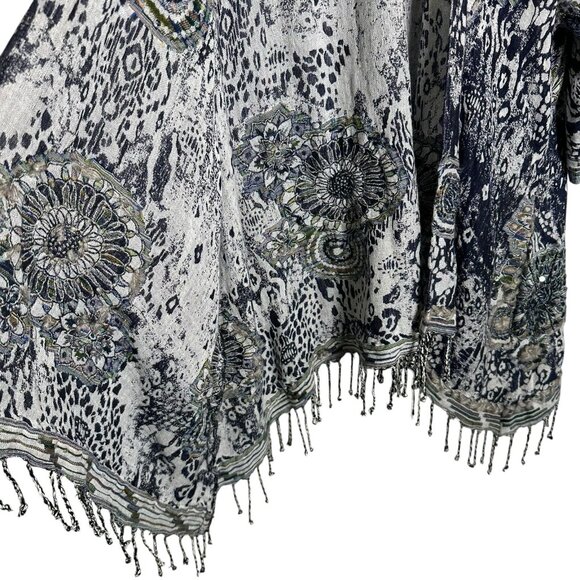 Soft Surroundings Kimono S/M Emory Cardi Embroidered Cardigan Poncho Topper NEW - Picture 8 of 14